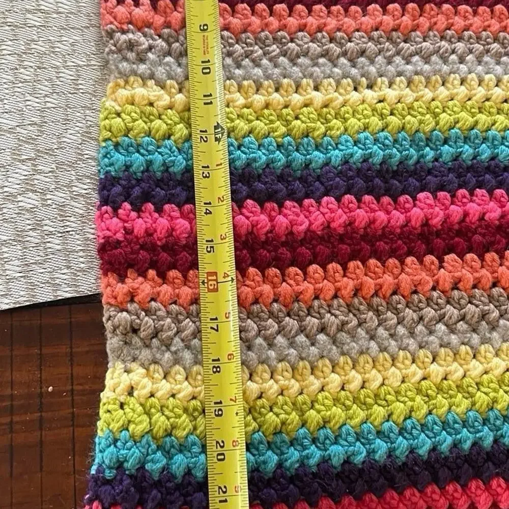 vintage handmade crochet afghan stitched baby blanket
